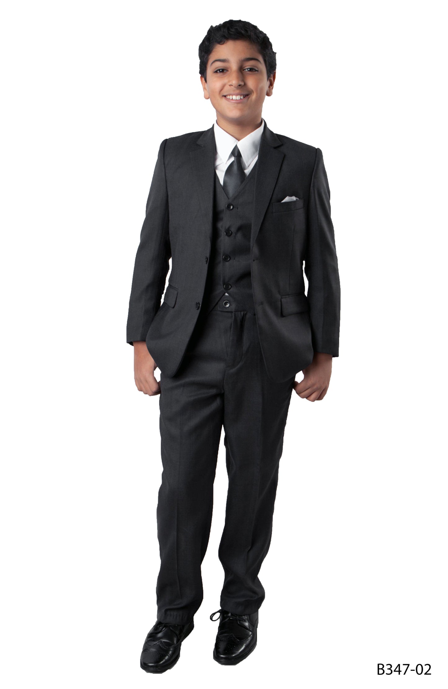 Grey Notch Lapel Regular Fit 5 Piece Tazzio Boy's Suit