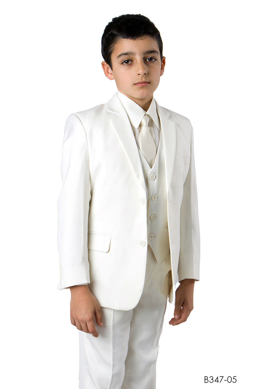 Offwhite Notch Lapel Regular Fit 5 Piece Tazzio Boy's Suit