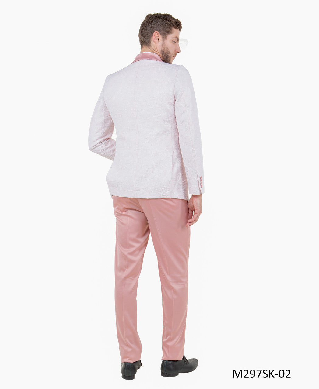 Pink Paisley Satin Shawl Lapel 3 Piece Fashion Men's Suit