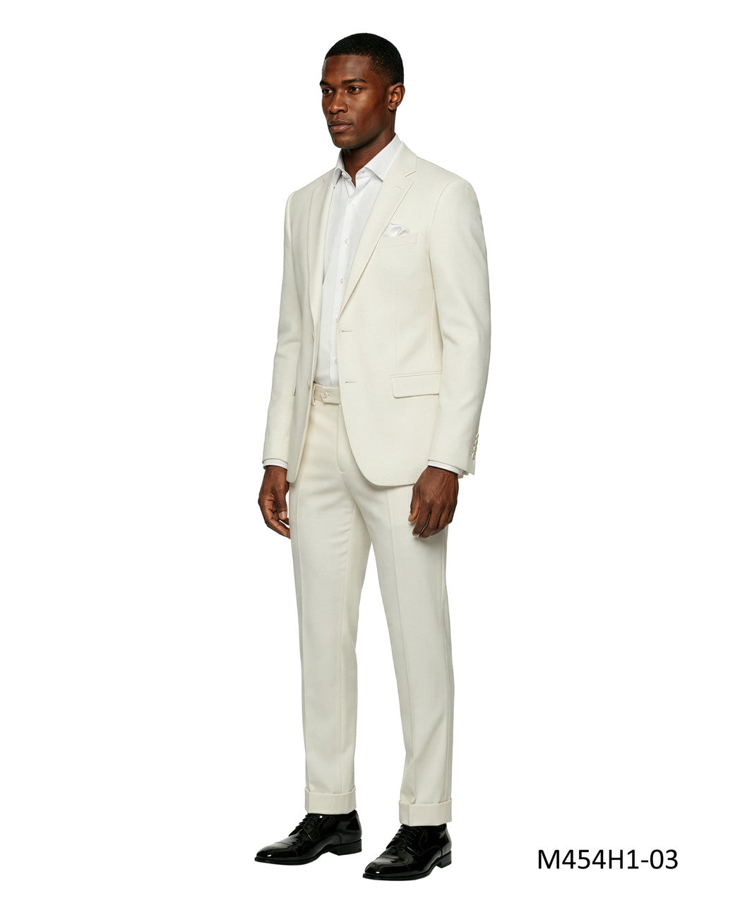 Ivory Textured Knit Notch Lapel 2 Piece Tazzio Men's Suit