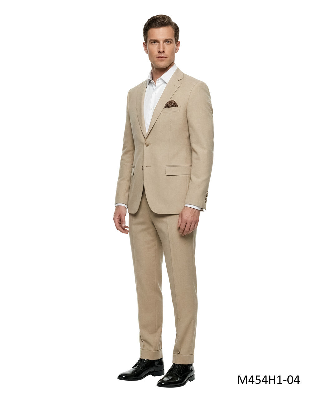 Tan Textured Knit Notch Lapel 2 Piece Tazzio Men's Suit