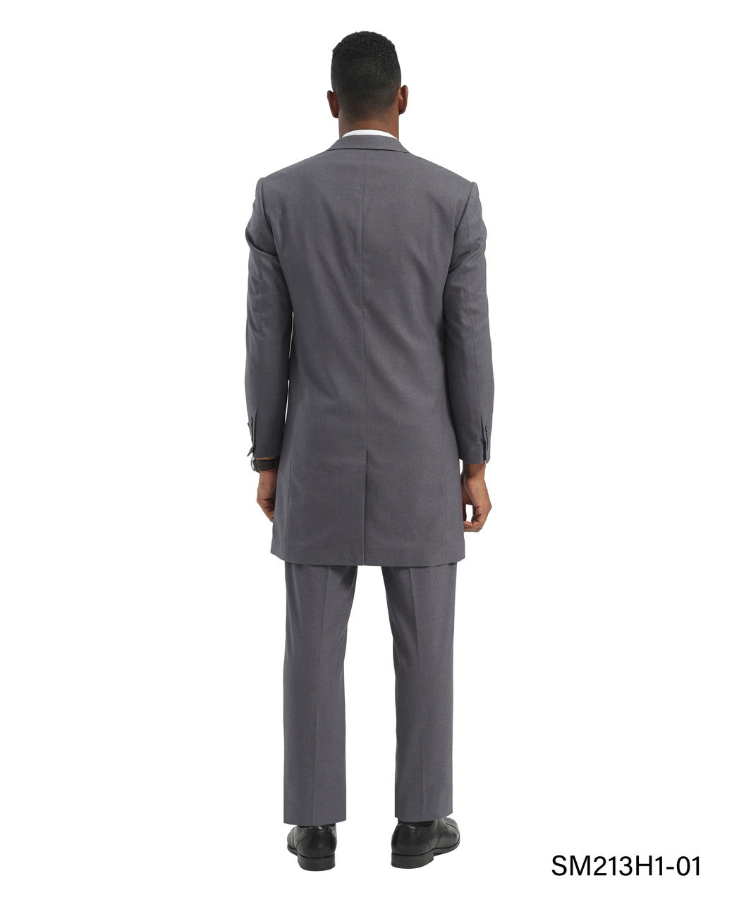 Grey Overcoat 3 Piece Peak Lapel Stacy Adams Men's Hybrid Suit