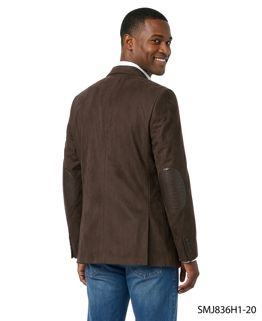 Brown Suede w/ Crocodile Trim & Elbow Patch Stacy Adams Men's Jacket