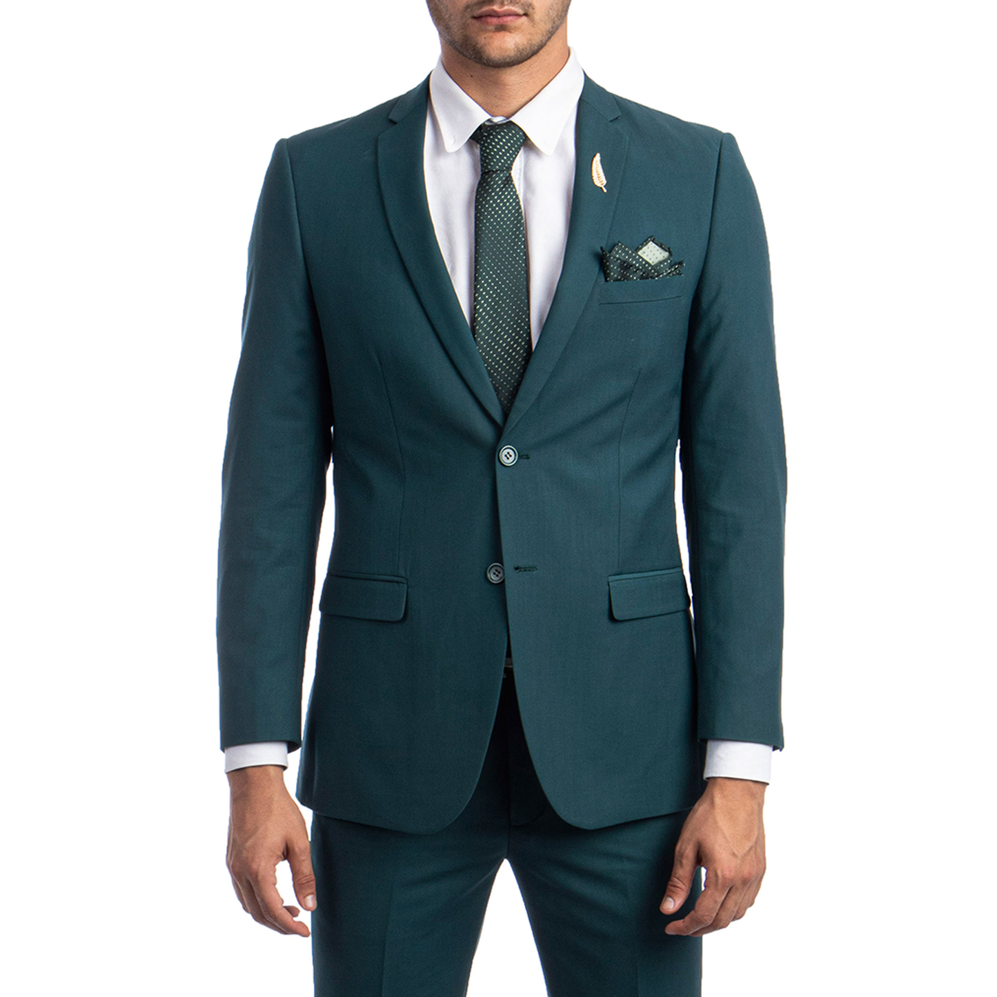 Solid Tidepool Notch Lapel 2 Piece Slim Fit Tazzio Men's Suit