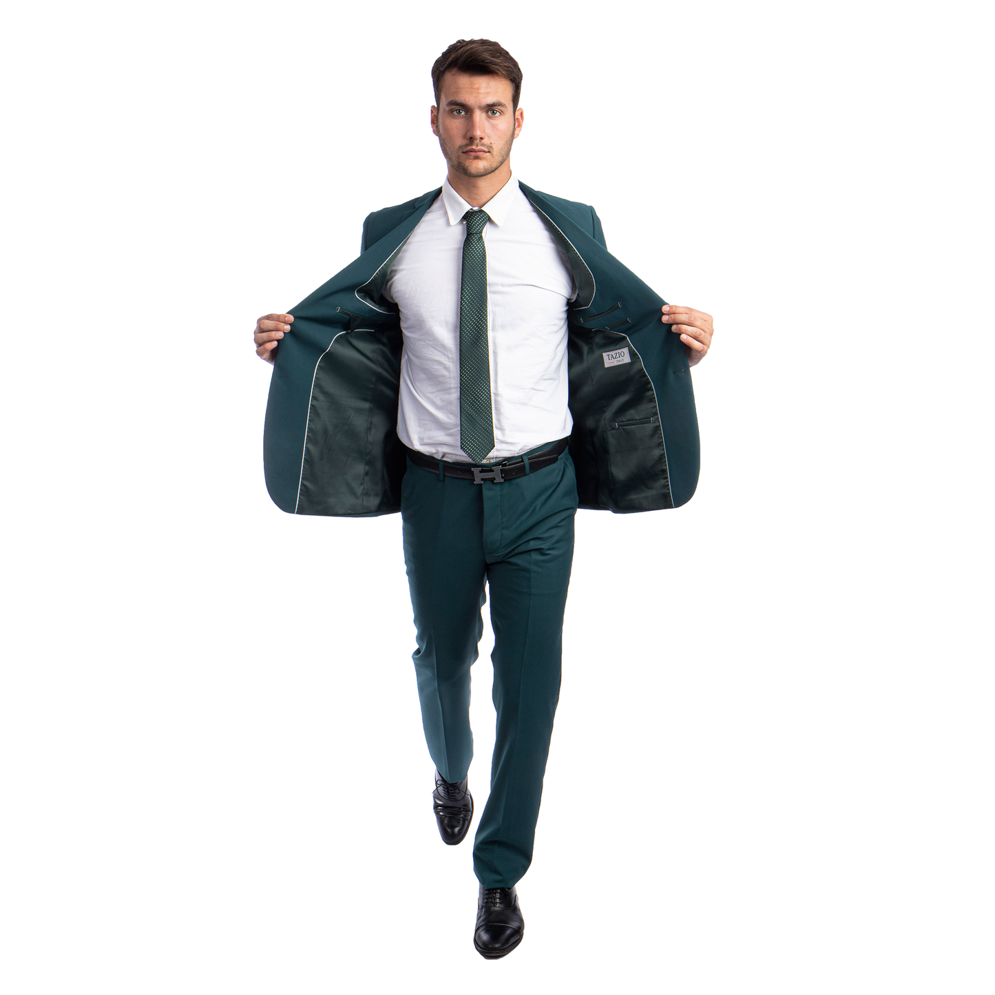 Solid Tidepool Notch Lapel 2 Piece Slim Fit Tazzio Men's Suit