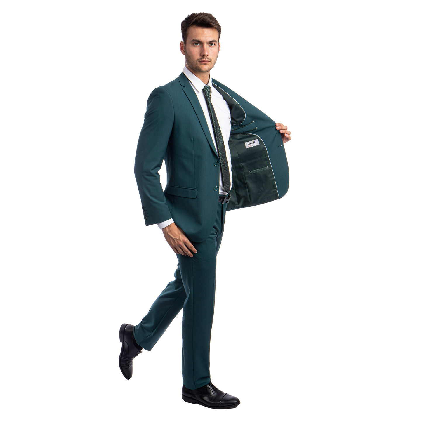 Solid Tidepool Notch Lapel 2 Piece Slim Fit Tazzio Men's Suit