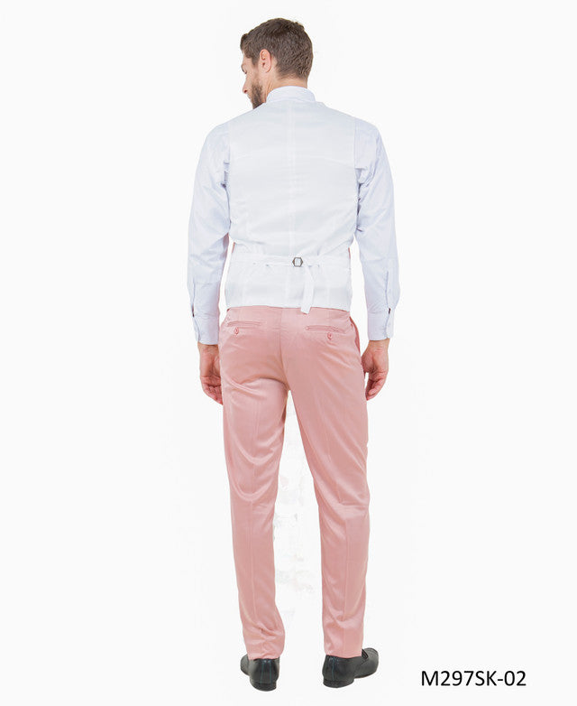 Pink Paisley Satin Shawl Lapel 3 Piece Fashion Men's Suit