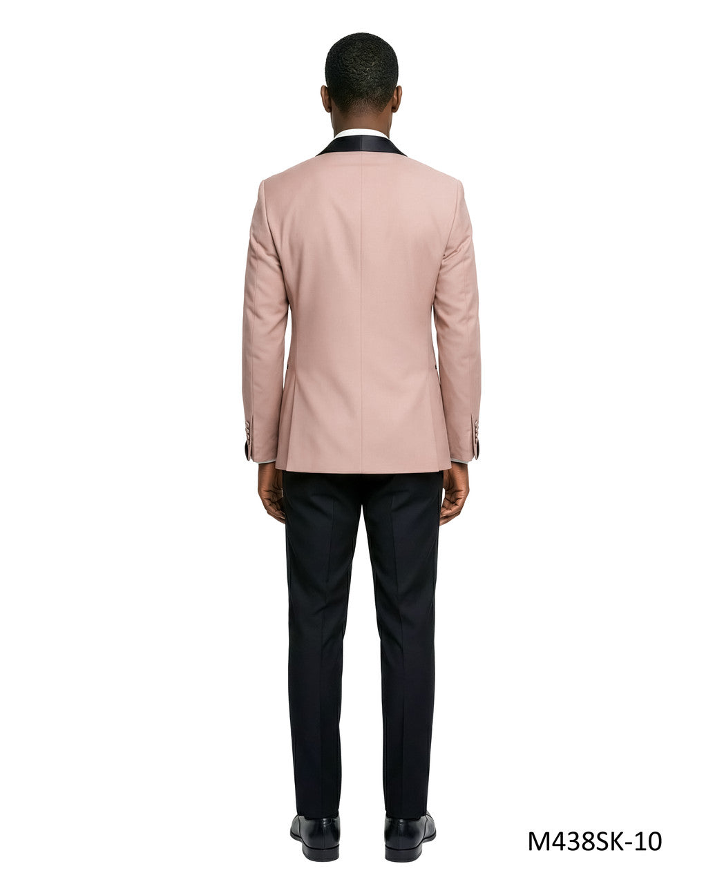 Blush Double Breasted Wide Satin Shawl Lapel w/ Gold Bottons 2 Piece Skinny Fit Men's Suit