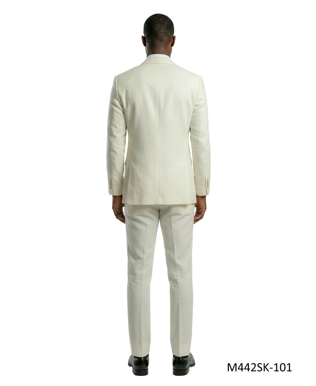 Ivory Double Breasted Wide Shawl Lapel 2 Piece Skinny Fit Men's Suit
