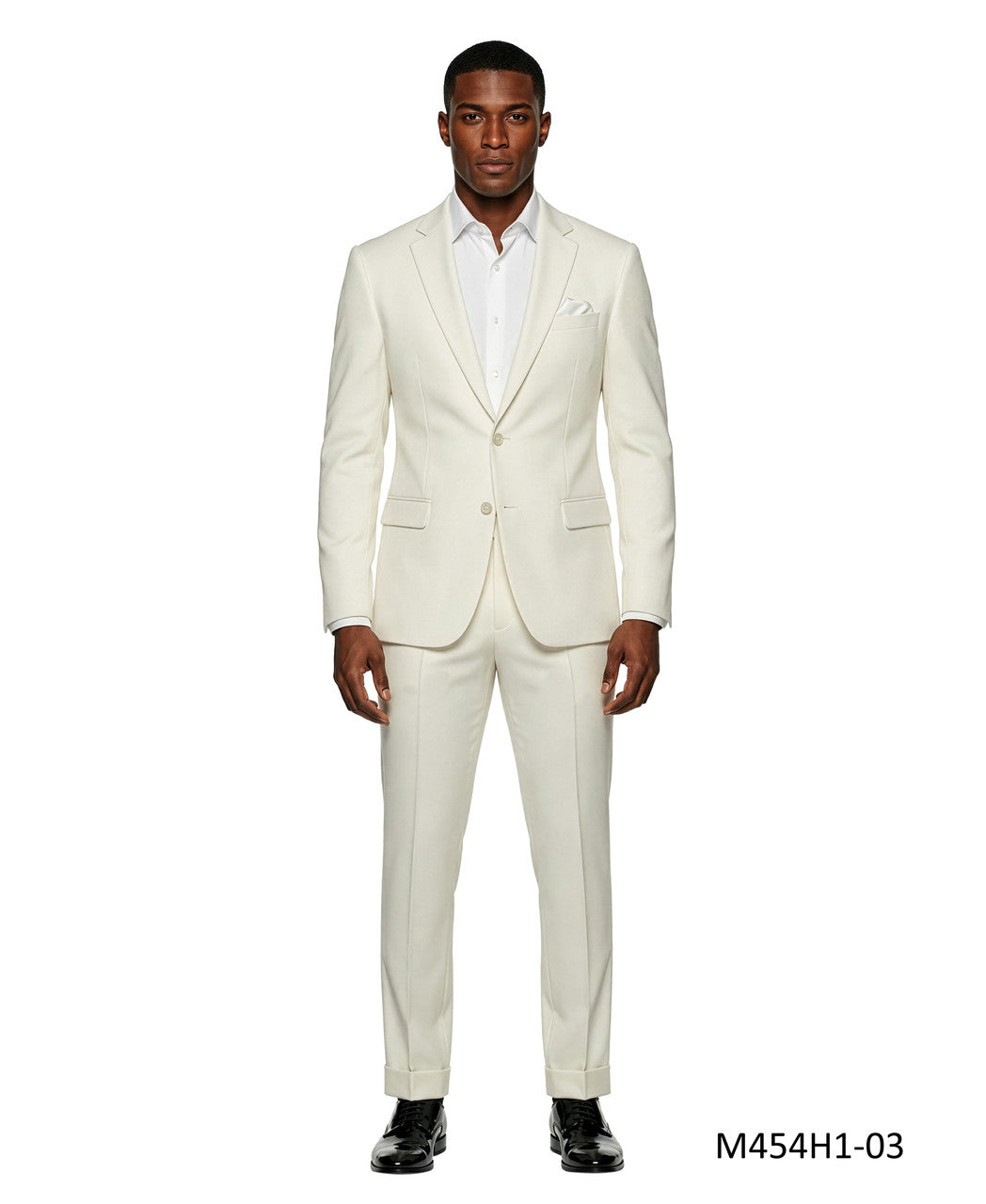Ivory Textured Knit Notch Lapel 2 Piece Tazzio Men's Suit
