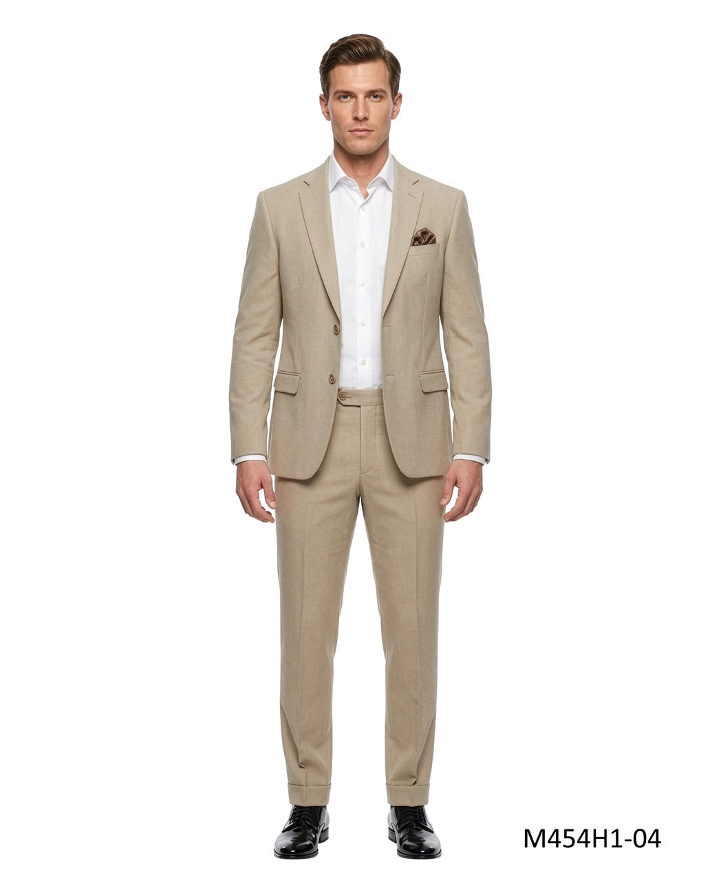 Tan Textured Knit Notch Lapel 2 Piece Tazzio Men's Suit