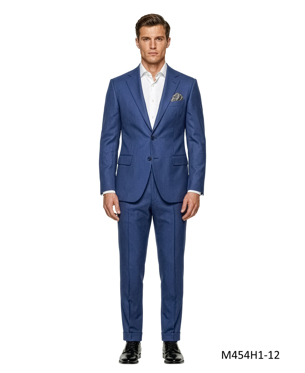 Blue Textured Knit Notch Lapel 2 Piece Tazzio Men's Suit