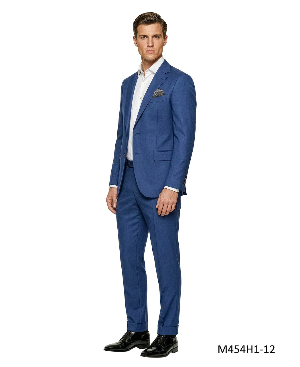 Blue Textured Knit Notch Lapel 2 Piece Tazzio Men's Suit