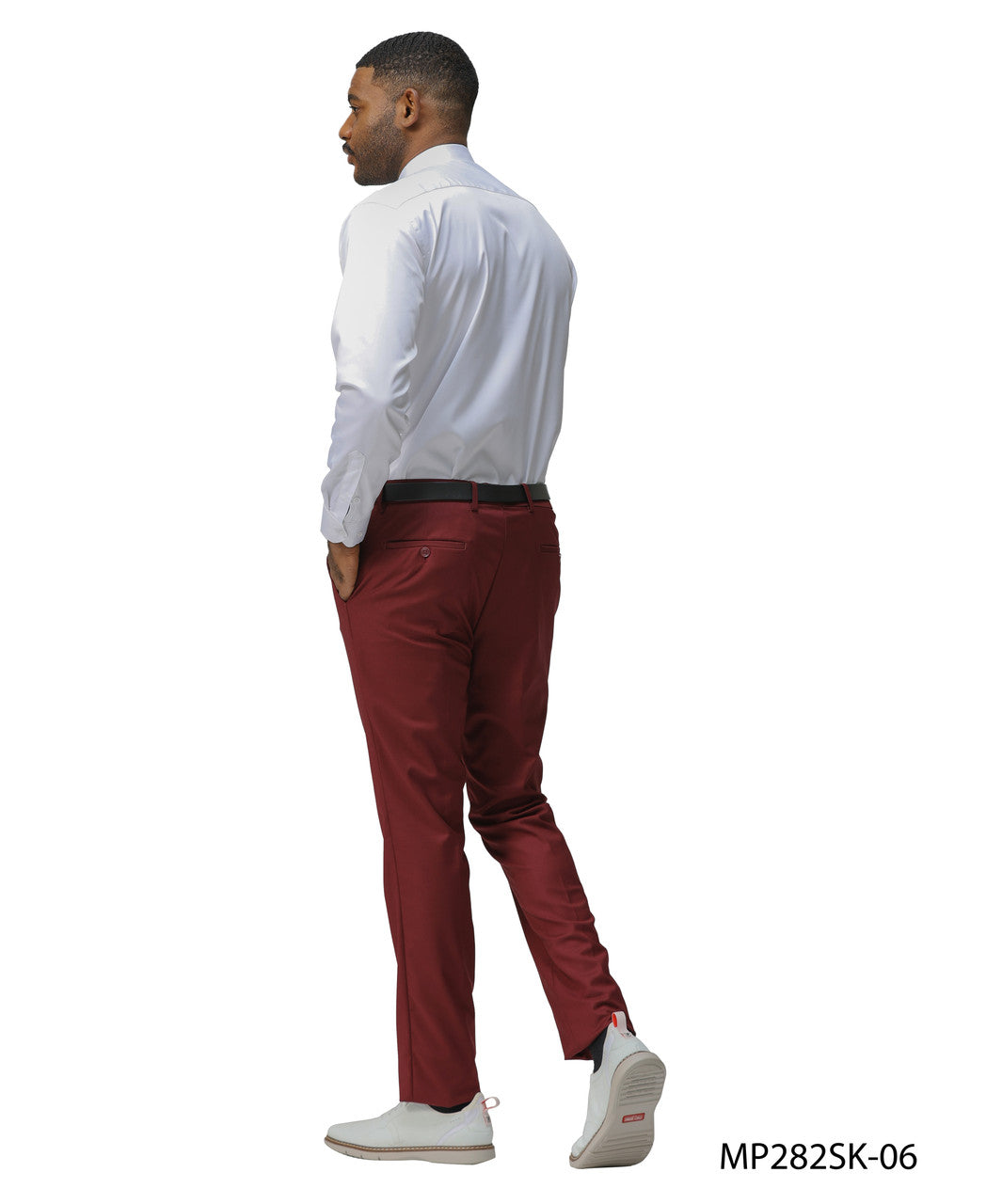 Premium Burgundy Skinny Fit Open Bottom Sean Alexander Men's Pants