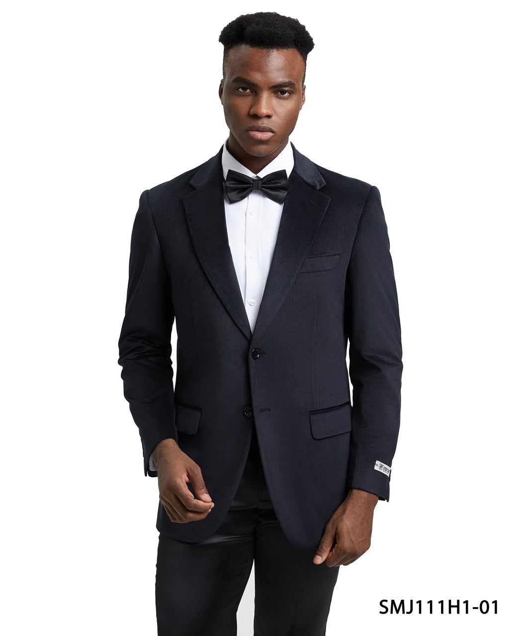 Black Velvet  Notch Lapel Stacy Adams Men's Hybrid Jacket