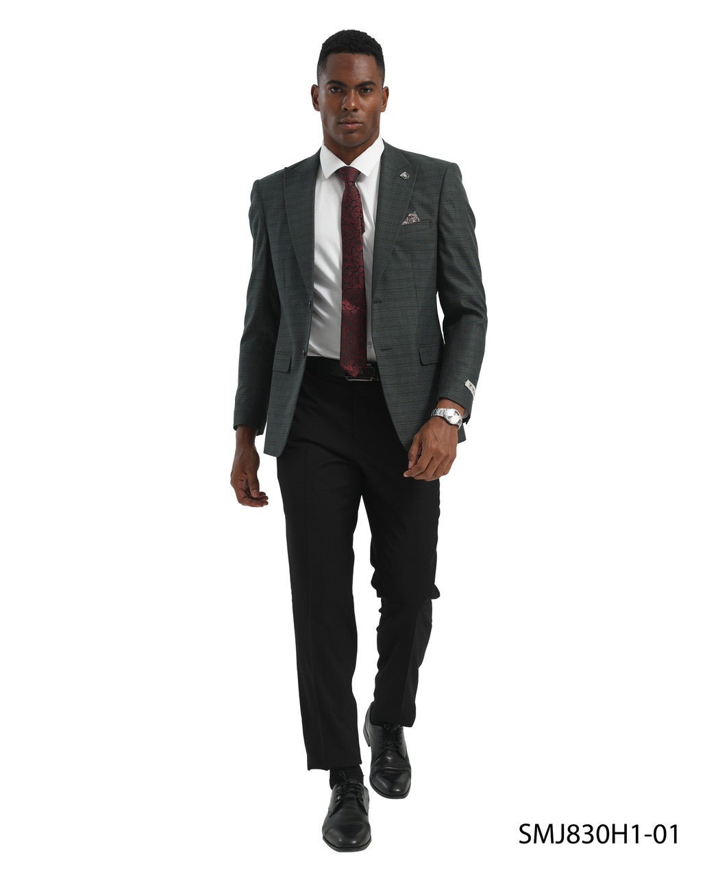 Green Glen Plaid Peak Lapel Stacy Adams Men's Jacket