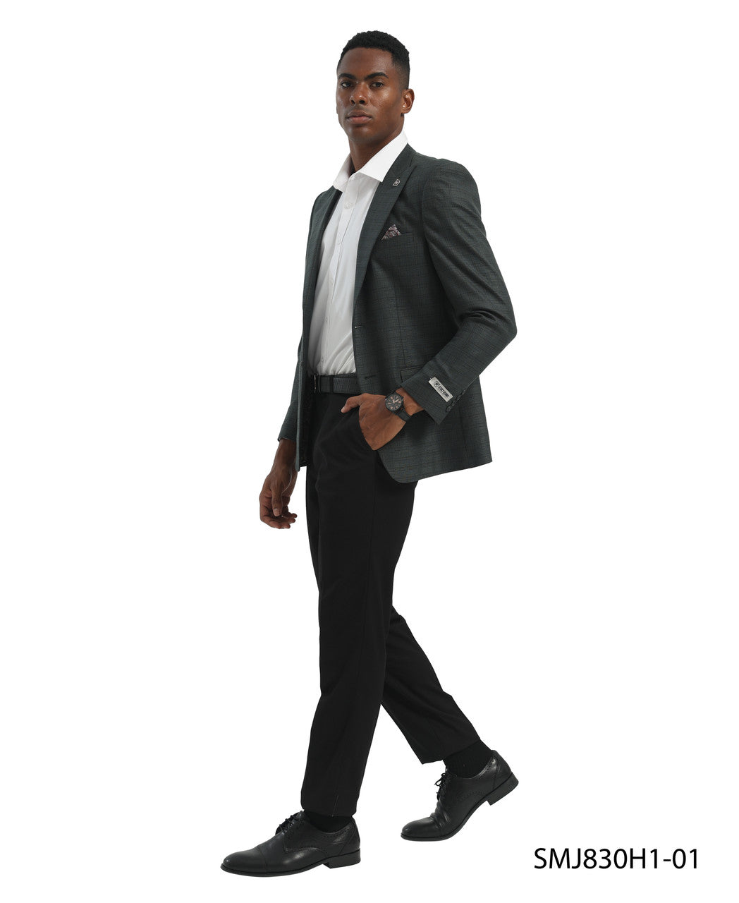 Green Glen Plaid Peak Lapel Stacy Adams Men's Jacket
